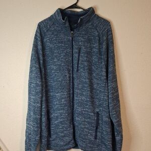 Swiss Tech Men's Heathered Blue Zip-Up Sweater size 3XL